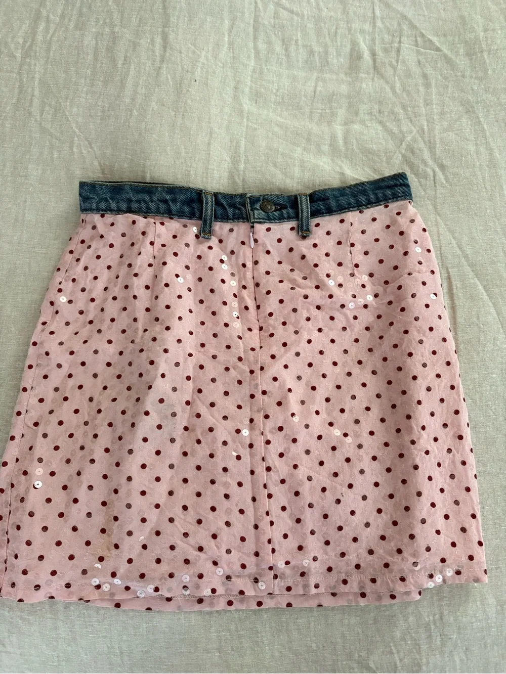 Maxou - Vintage Sequin Denim Trim mini Skit